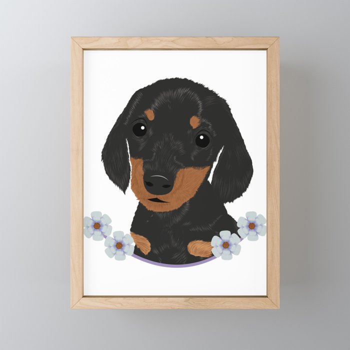 Cute semi realistic puppy Framed Mini Art Print