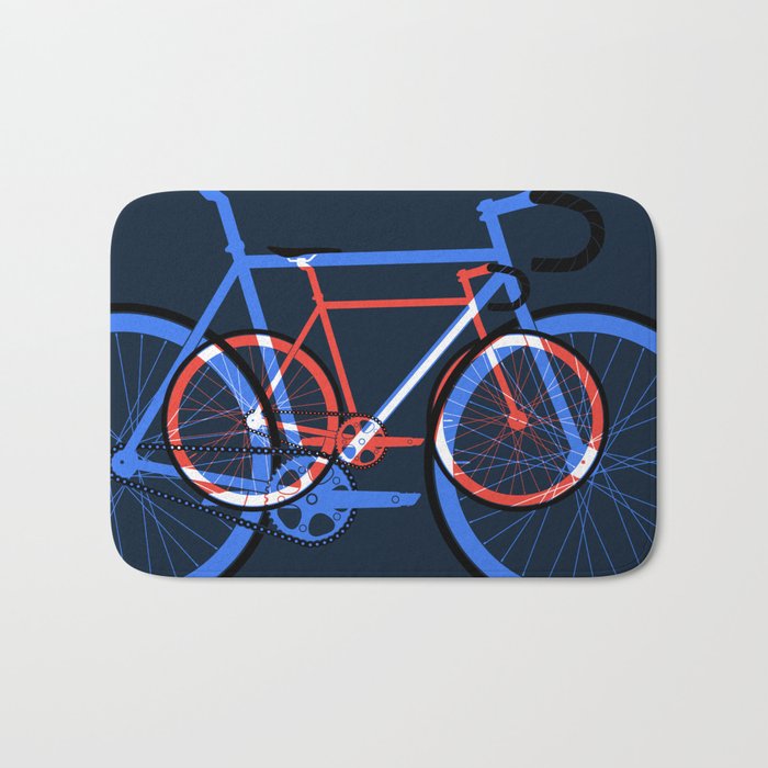 Fixed Gear Road Bikes – Blue, Purple and Red Bath Mat