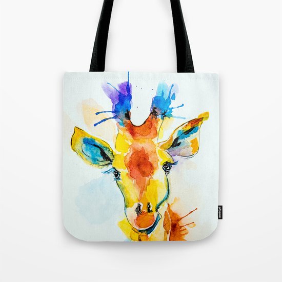 bright giraffe Tote Bag