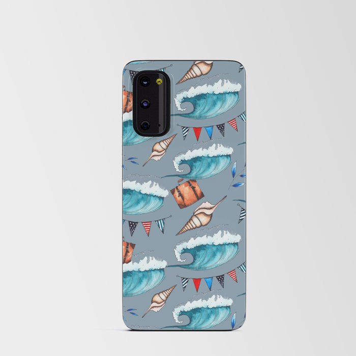 Waves Flags Shells Nautical Pattern Android Card Case