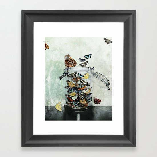 Butterfly Jar Framed Art Print