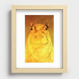 Golden Hippo Recessed Framed Print