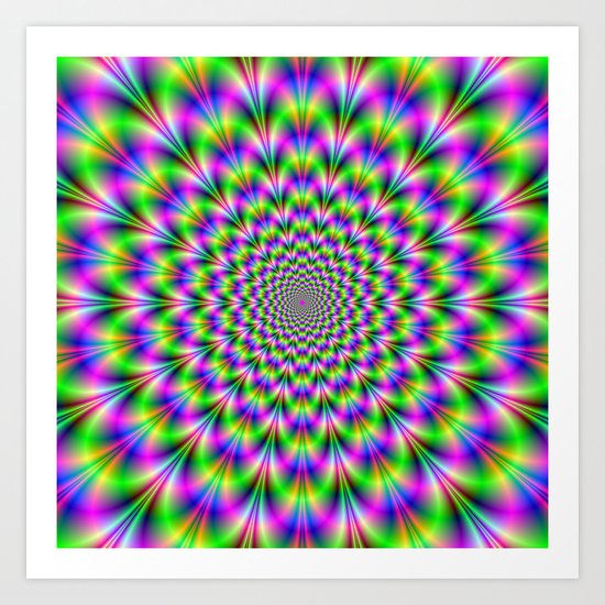 Pink and Green Neon Art Print