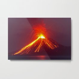 Volcano in Eruption Metal Print | Color, Hot, Eruption, Pompeii, Mountain, Digital, Explotion, Photo, Rock, Earth 