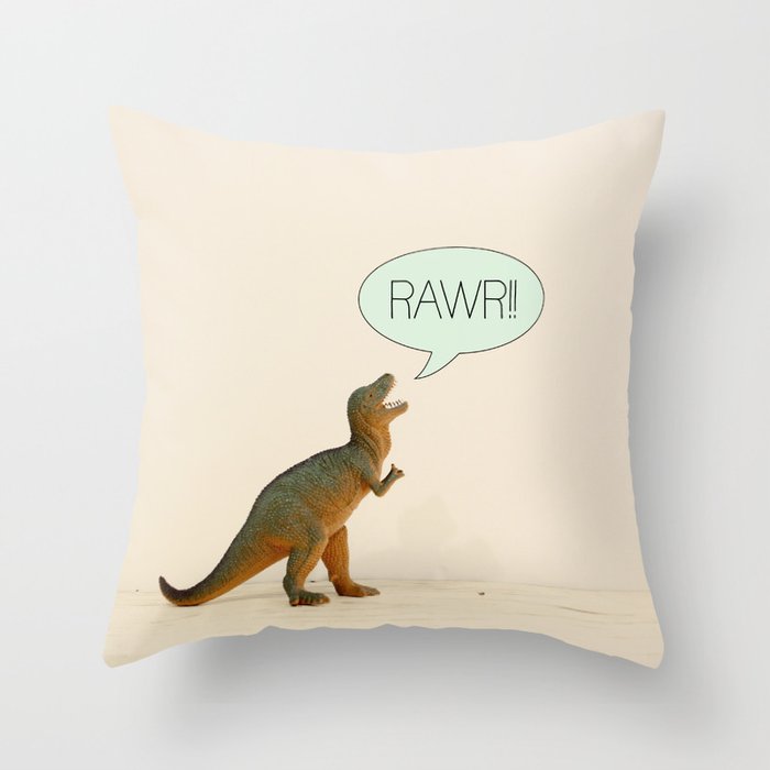 Dinosaur Rawr! Throw Pillow