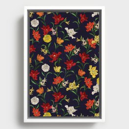 Vivid Colorful Decorative Wild Flowers Framed Canvas