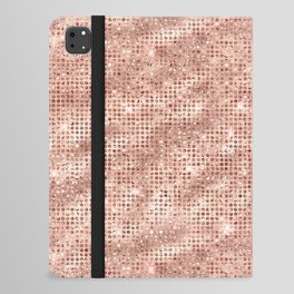 Rose Gold Diamond Studded Glam Pattern iPad Folio Case