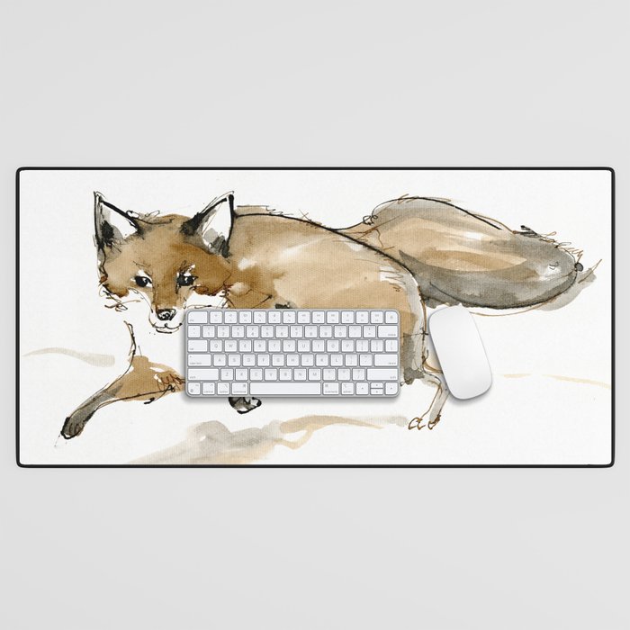 Running fox Desk Mat