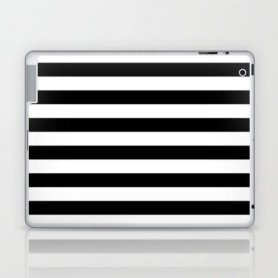 Horizontal Black Stripes Laptop & iPad Skin