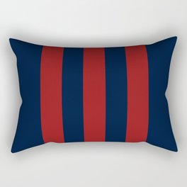 Navy Three Red Bars Rectangular Pillow