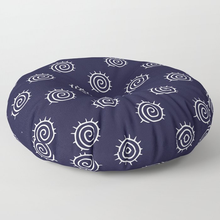 nautical blue and white spiral pattern Floor Pillow