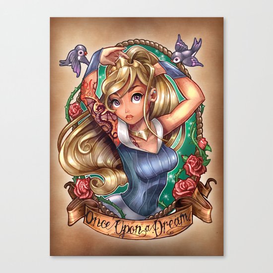 Once Upon A Dream (blue dress) Canvas Print