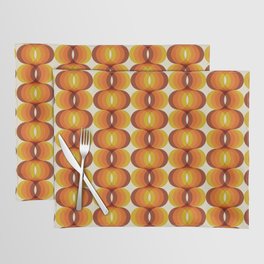 Orange, Brown, and Ivory Retro 1960s Wavy Pattern Placemat