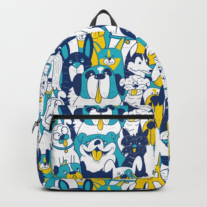 Goofy Dogs - Blue and Yellow Backpack
