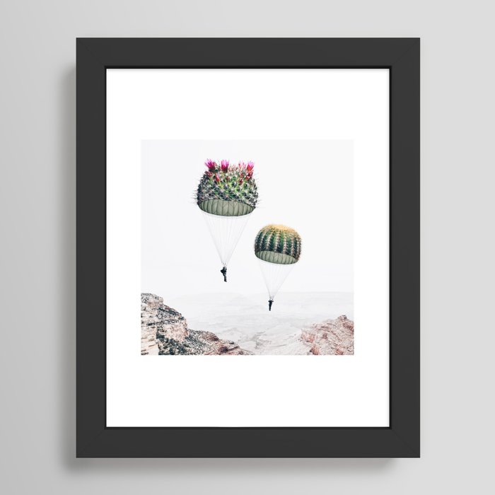 Flying Cacti Framed Art Print