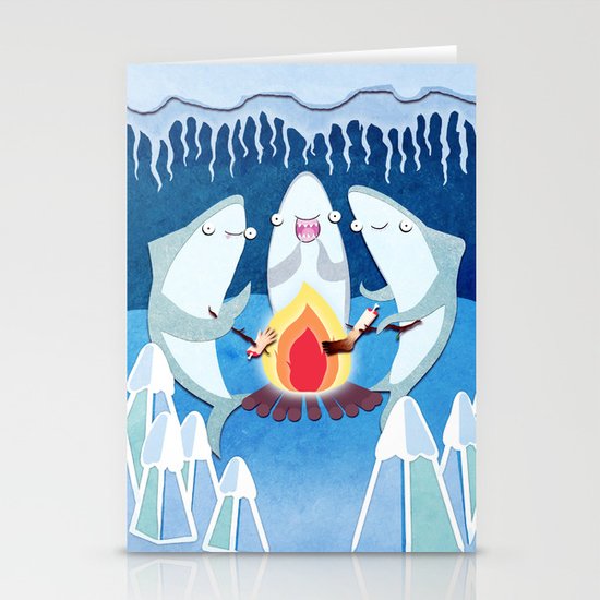 A Shiver of Sharks Stationery Cards