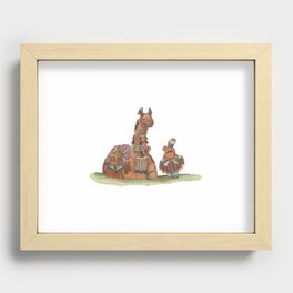 Boy meets Llama Recessed Framed Print