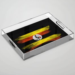 Uganda flag brush stroke, national flag Acrylic Tray
