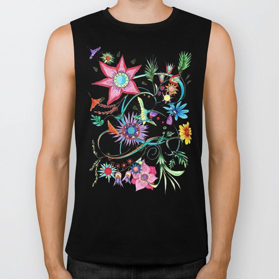 Gipsy garden - hand drawn Biker Tank