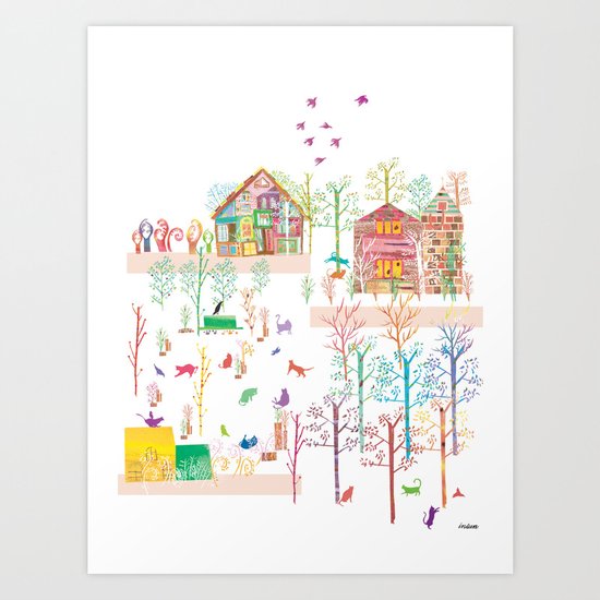 cats in the sunshine. Art Print