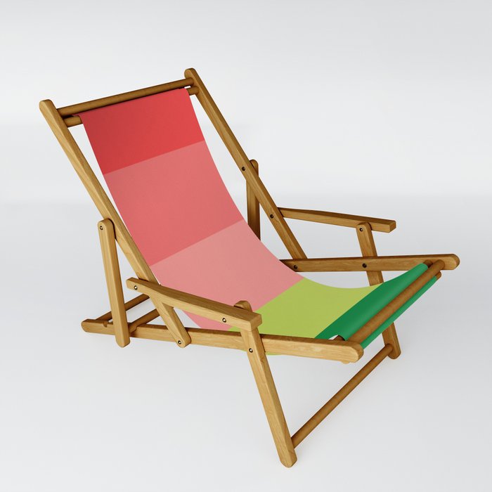 Watermelon Abstract Minimal Stripes Color Palette Sling Chair