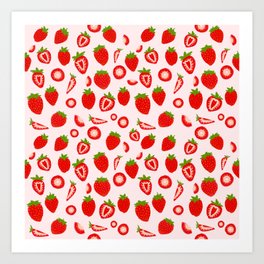 Strawberry milk kawaii Art Print