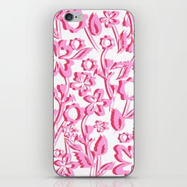 Arol - Floral Minimalsitic Colorful Flower Art Design Pattern in Pink iPhone Skin