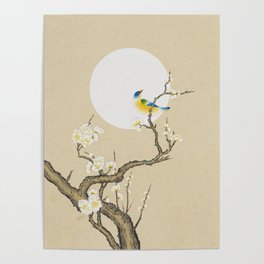 Plum blossoms, bird and the moon Type A (Minhwa: Korean traditional/folk art) Poster
