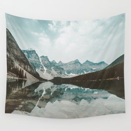 Moraine Lake Mountain Reflection Summer Wall Tapestry