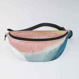 Exhale: a pretty, minimal, acrylic piece in pinks, blues, and gold Fanny Pack | Children, Tapestry, Floor, Curated, Wallart, Blanket, Painting, Homedecor, Fineart, Case 