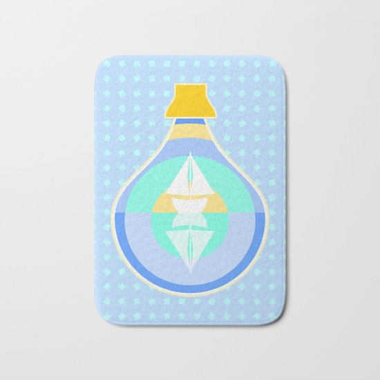 Ship in glass bottle Bath Mat