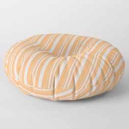 [ Thumbnail: Light Gray and Brown Colored Lines Pattern Floor Pillow ]