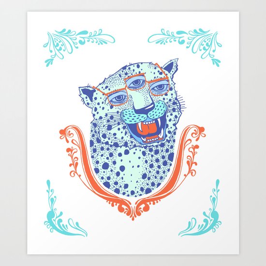 Cat Glasses Art Print
