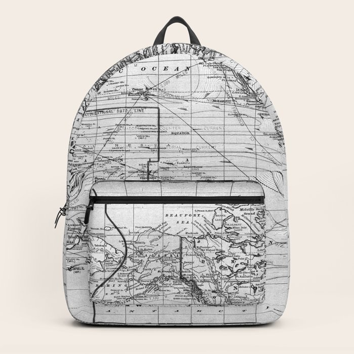 Black and White World Map (1901) Backpack by BravuraMedia Society6