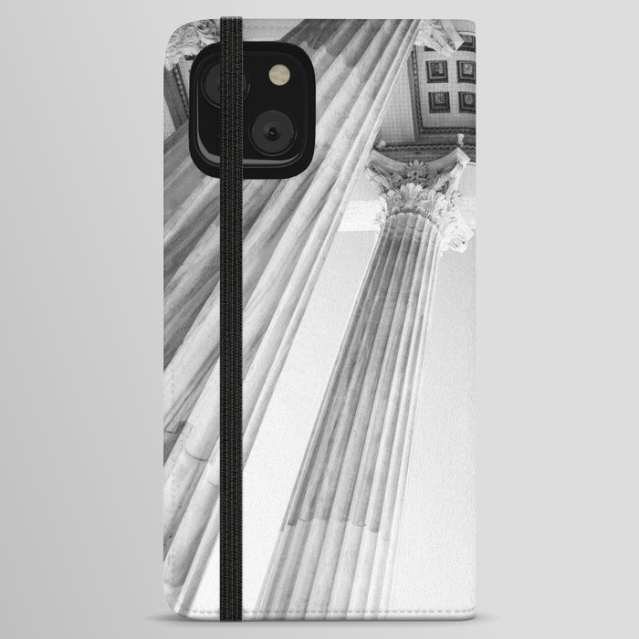 Marble Columns Athens Black White #1 #wall #art #society6 iPhone Wallet Case