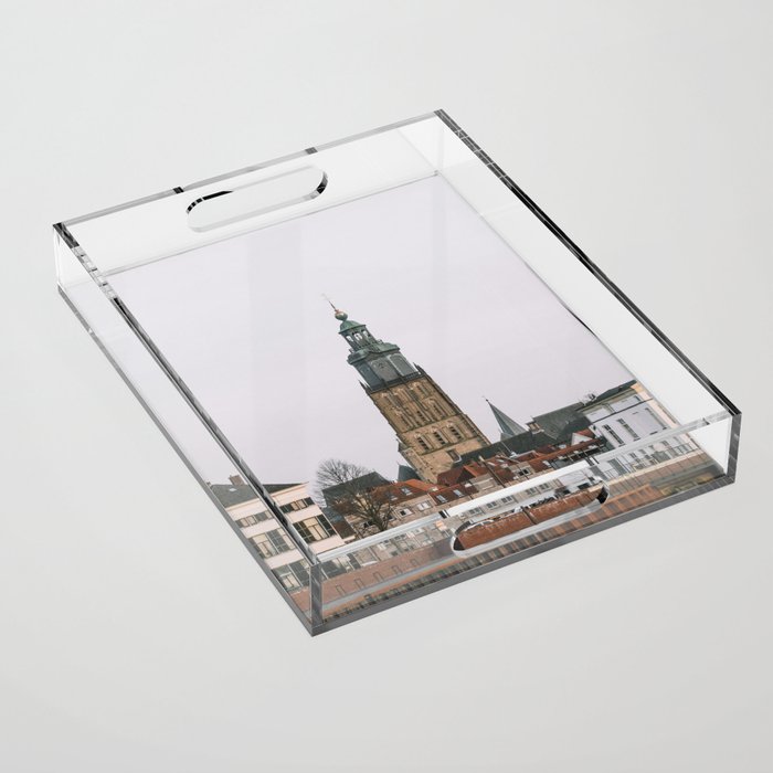 City view of Zutphen - Skyline in the Netherlands - Charming Town with Church in Holland - Travel Photography Acrylic Tray