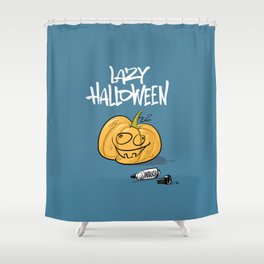 Lazy Halloween Shower Curtain