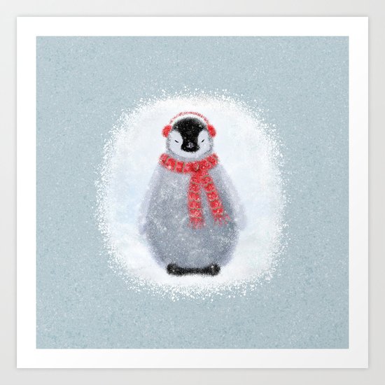 Chilly Little Penguin Art Print