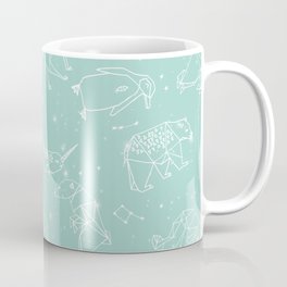 Origami Constellations - geometric animals constellations design - mint Coffee Mug | Mint, Mintblanket, Starsblanket, Constellations, Zodiac, Animal, Animalsdecor, Starsigns, Drawing, Star 