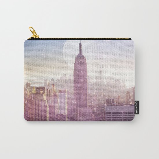 I LOVE PINK NEW YORK CITY SKYLINE - Full Moon Universe Carry-All Pouch