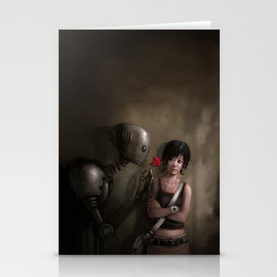 Robot In Love Stationery Cards
