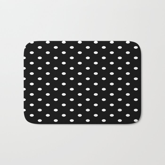 Black White Polka Dots Bath Mat By Vintageappeal623 Society6