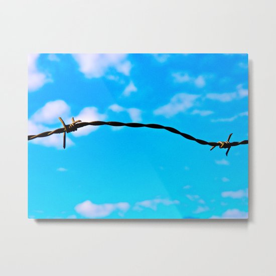 Barbed Wire Sky Metal Print