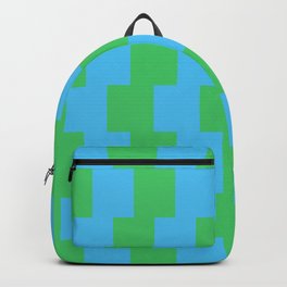 Cilla - Geometric Colorful Retro Stripes in Blue and Green Backpack