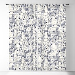 just tree frogs blue Blackout Curtain
