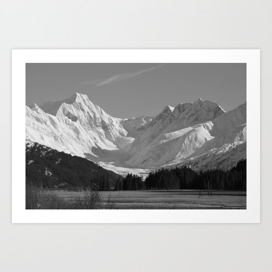 Alaskan Mts. ~ Mono II Art Print