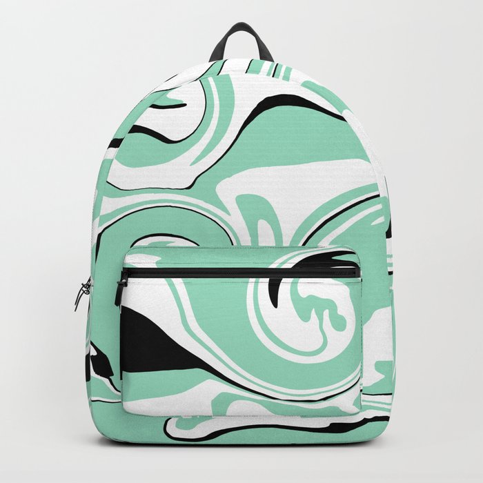 Spill - Mint Green, White and Black Backpack