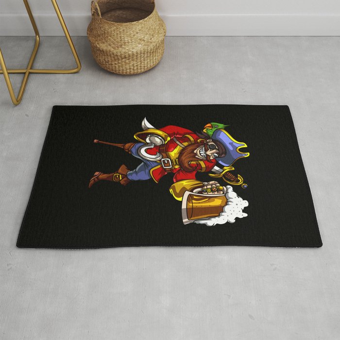 Pirate Sailor Drinking Beer Party Rug