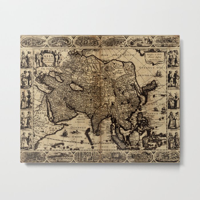 Map Of Asia 1630 Metal Print