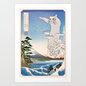 Longcat meme - Ukiyo-e style Art Print
